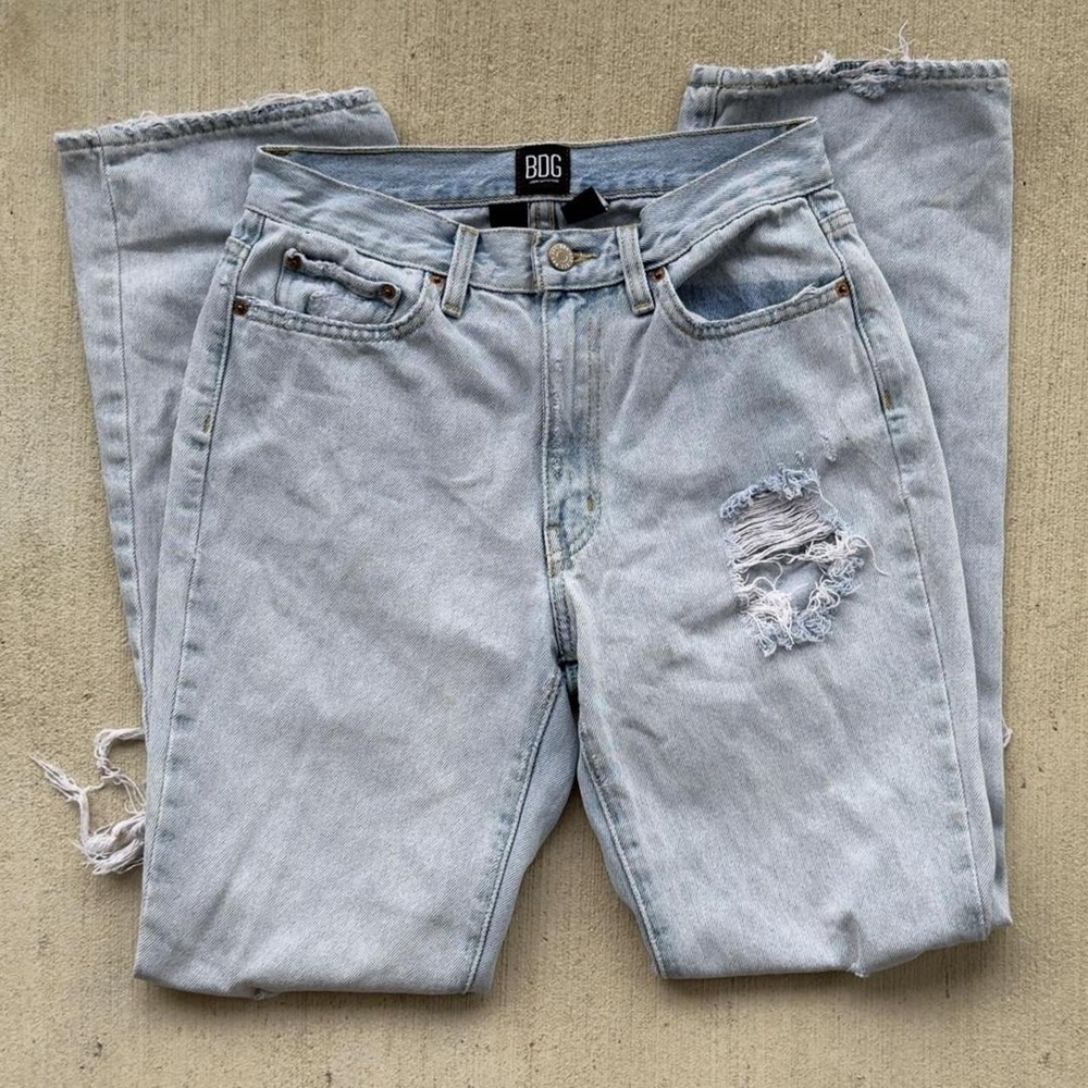 BDG Bootcut High Rise Jeans Women's 27 Light Wash Distressed Grunge Y2K Bleached